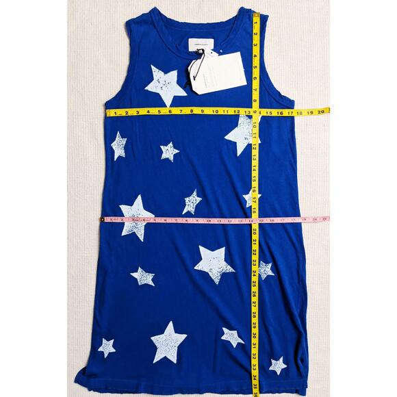 NWT CURRENT/ELLIOTT Blue with White Stars Muscle Tee Dress Size 3 Large - Picture 9 of 9